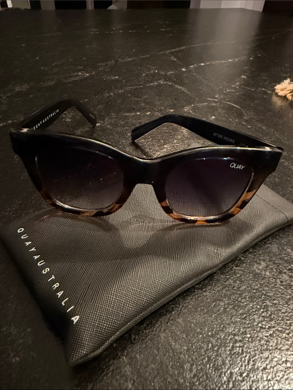 Quay Australia Oversized Cat Eye Sunglasses in Tortoise Brown and Black